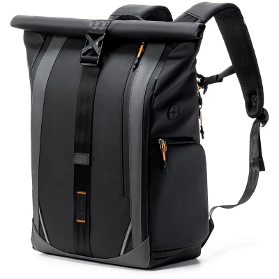 Afbeelding van Inateck RollTop Laptoprugzak met 180 opening, hoofdvak en waterdichte ritssluiting, 22 26,8 l, dagrugzak voor werk, vrije tijd, zakenreizen, weekendreizen universiteit