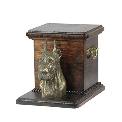 Afbeelding van Art dog Handgemaakte Aangepaste Hondenherdenkingsurn Koudgegoten Bronzen Hondenkop op Berkenbasis Gepersonaliseerde Hondencrematiedoos 19x31x22cm Duitse (bijgesneden)