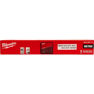 Afbeelding van Milwaukee Dubbele steeksleutelset 7 delig 6x7 mm, 8x9 10x11 12x13 14x15 16x17 18x19 mm 4932492713