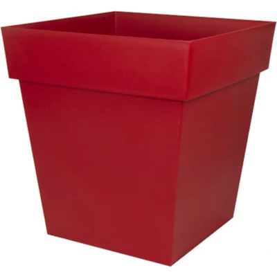 Afbeelding van Bloempot Toscane vierkant kunststof rood L39 x B39 H39 cm Plantenpotten