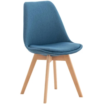 Afbeelding van CLP Eetkamerstoel Linares Stof Blauw