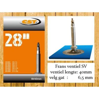 Afbeelding van CST Binnenband 27/28X7/8 1.00 Frans 40MM 18/25 622/630 (SV40)
