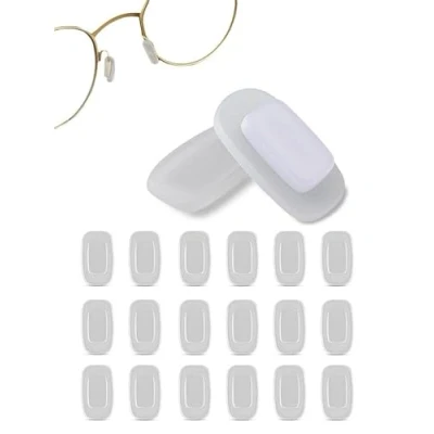 Afbeelding van Sports Vision World Premium optische zachte siliconen Rechthoekige glijdende neuskussentjes 11 mm (10 paar, rechthoekig, wit, 10,4 x 6 mm)