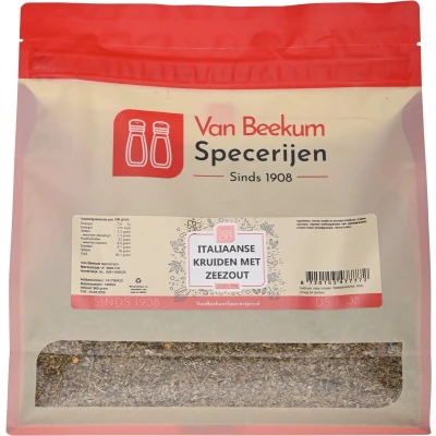 Afbeelding van Van Beekum Specerijen Italiaanse Kruiden Met Zeezout 900 gram (hersluitbare stazak)