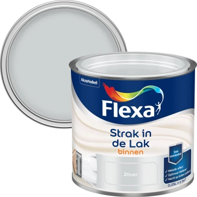 Afbeelding van flexa strak in de lak buitenlak zijdeglans aluminium 0.25 ltr