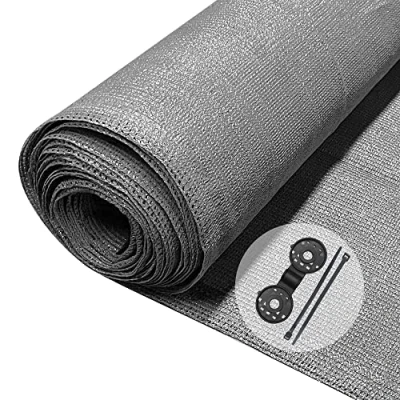 Afbeelding van VOUNOT Privacy Netting 1 x 10 m Tuinafscherming 150 g/m² HDPE Shading Net, 85% Rate UV bestendig, scheurbestendig windscherm met gaten en kabelbinders, grijs