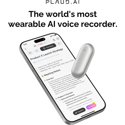 Afbeelding van Plaud Notepin LLM Empowered AI Voice Recorder Lunar silver
