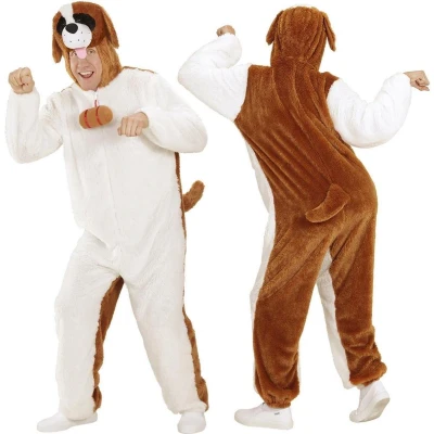 Afbeelding van Widmann Hond &amp; Dalmatier Kostuum Dieren Onesie Pluche St. Bernhard Bruin Medium / Large Carnavalskleding Verkleedkleding
