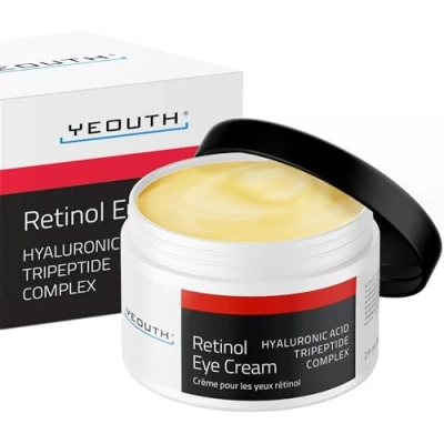 Afbeelding van YEOUTH Retinol Oogcrème met Hyaluronzuur, voor Rimpels, Donkere Kringen en Wallen Onder de Ogen, Huidverzorging Nacht, Mannen Vrouwen 60g