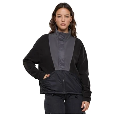Afbeelding van Urban Classics Fleecejas, Dames, Maat: Large, Black darkshadow