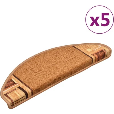 Afbeelding van vidaXL Trapmatten zelfklevend 5 st 65x21x4 cm beige