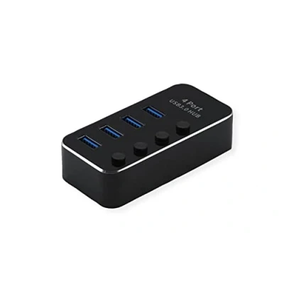 Afbeelding van ROLINE USB 3.2 Gen 1 notebook hub, 4 poorten, individueel schakelbaar, zwart