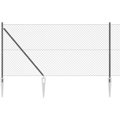 Afbeelding van vidaXL Ketenlinkafscheiding met 7 Spikes 1,2x10 m Gegalvaniseerd Staal