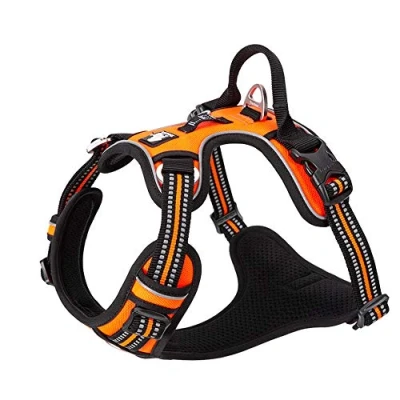 Afbeelding van Hondenharnas zonder trek verstelbaar reflecterend instapbed zacht nylon voor klein groot huisdier TLH56512 (XS, oranje)