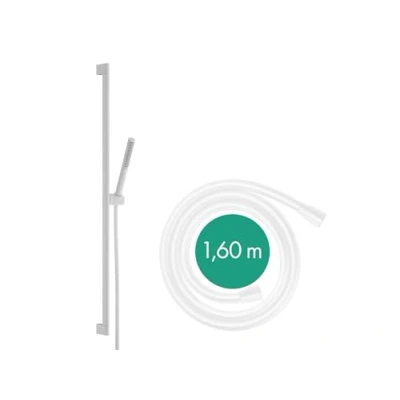 Afbeelding van hansgrohe pulsify s doucheset 100 1jet ecosmart met glijstang 90 cm mat wit 24382700