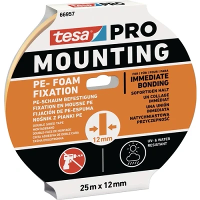 Afbeelding van Tesa Montageband wit lengte 25 m breedte 12 mm 24 stuks 66957 00000 00