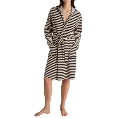 Afbeelding van Calida Lounge Stripe Badjas, Dames, Maat: 40/42, Schwarz