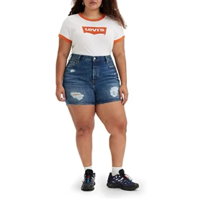Afbeelding van Levi&#039;s Dames Plus Size 501 High Rise Shorts Denim, Gebroken middernacht Plus, 22W