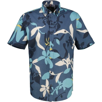 Afbeelding van Lerros Overhemd Met Hawaiiaanse Stijl 2542409 443 Mannen Maat M