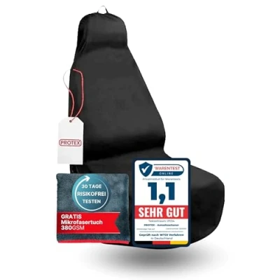 Afbeelding van Stoelbeschermer voor autostoelen, werkplaatsbeschermer, antislip, waterbestendig, vuilafstotend Oxford materiaal, ideale pasvorm, zwart, 1 stuks