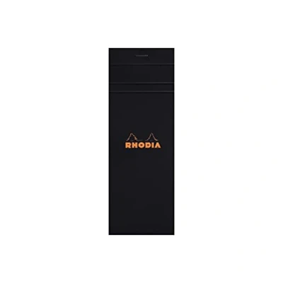 Afbeelding van Rhodia 82009C notitieblok (geruit, 7,4x21 cm) 1 stuk zwart