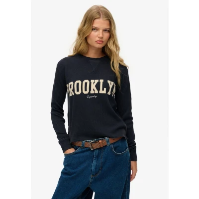 Afbeelding van Superdry Vrouwen Athletic Essential top met Print en Lange Mouwen Blauw Grootte: 38