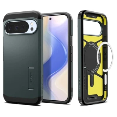 Afbeelding van Spigen Tough Armor (AI) MagFit Case voor Google Pixel 10 Pro XL, Compatibel met MagSafe [2025 Nieuwe functie] Abyss Green