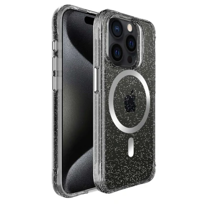 Afbeelding van Apple iPhone 15 Pro Max Glitter Hoesje Kunststof imoshion Backcover/Hardcase Zilver Telefoonhoesje