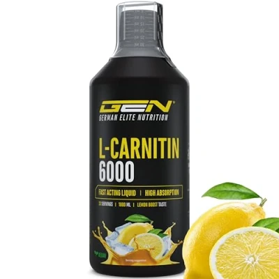 Afbeelding van L carnitine 6000 Liquid 1000 ml Extra hoge dosering met mg pure per dagelijkse portie Amino Workout Drink Heerlijke smaak (Lemon Boost) Vegan