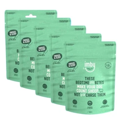 Afbeelding van Imby bedtime bites hondensnacks 5 X 100 gr Plantaardige Hondenkoekjes Laag in calorieën 100% natuurllijke hondensnoepjes