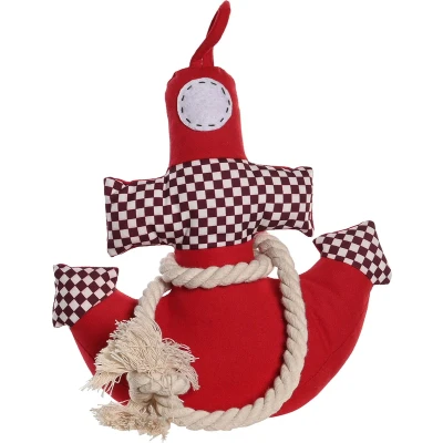 Afbeelding van Items Deurstopper Anker vorm 1 kilo gewicht met oppak koord rood/wit 26 x 28 cm Deurstoppers