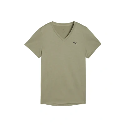 Afbeelding van Puma Essential Vneck TEE Tshirt basic, Dames, Maat: Large, Lux army