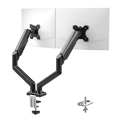 Afbeelding van GRIFEMA GB2003 2 Dual Monitor Arm Desk Mount voor 13 &quot;tot 32&quot; scherm, gasveer dubbele monitorstandaard, gewicht 4 18 kg, in hoogte verstelbaar VESA 75 &amp; 100 mm