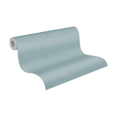Afbeelding van A.S. Création Behang blauw turquoise petrol wandbehang 395476 hoogwaardig effen vliesbehang voor slaapkamer 10,05 m x 0,53 Made in Germany