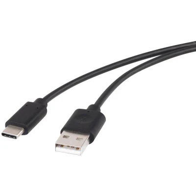 Afbeelding van Renkforce USB kabel 2.0 A stekker, C stekker 1.00 m Zwart Vergulde steekcontacten RF 4288947
