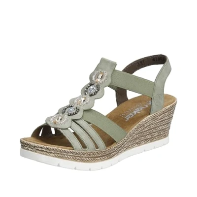 Afbeelding van Rieker dames 619b2 sandaal, groen, 38 EU