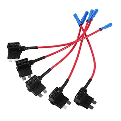 Afbeelding van Auto Add A Circuit Adapter, 5 stks Professionele Standaard Voeg Zekering Tap Adapter Duurzaam Piggy Back Blade Fuse Boxe Houder ATO ATC