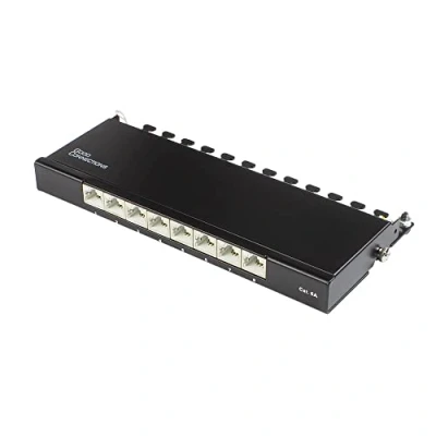 Afbeelding van CAT6a Gigabit Desktop Patch Panel 0,5U met 8 poorten afgeschermd / zwart