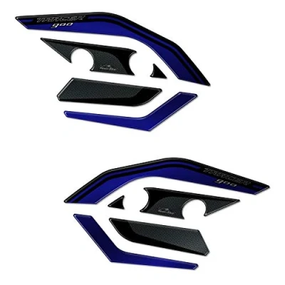 Afbeelding van Resin Bike Motorsticker Compatibel met Yamaha Tracer 900 2015 2017. Handbeschermingsbescherming Tegen Stoten en Krassen. 3D Hars Sticker Metallic Blauwe Afwerking Motor Gadgets