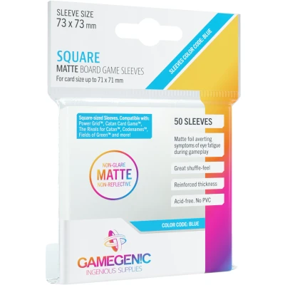 Afbeelding van Gamegenic Matte Board Game Sleeves Blue 73 x mm (50 stuks)