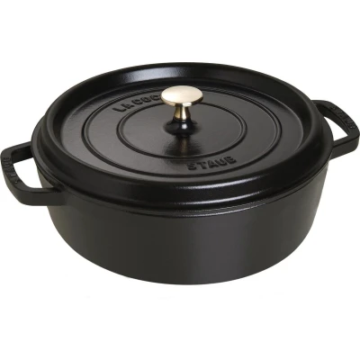 Afbeelding van Staub Cocotte Rond Laag 26 cm Zwart
