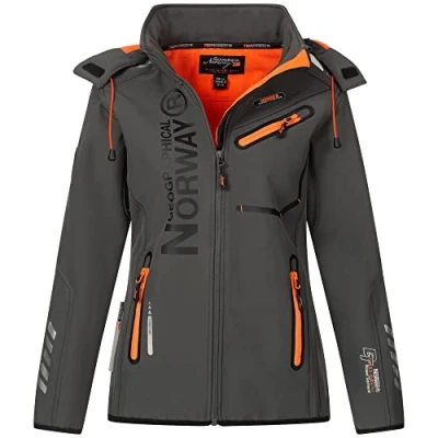 Afbeelding van Geographical Norway IMS Edition Sportjack voor dames, softshell, functionele outdoor regenjas, waterafstotend, met Urbandreamz beanie, S, M, L, XL, XXL, M