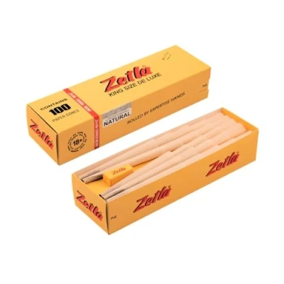Afbeelding van Zetla 100 Cones Hemp King Size Voorgerolde Joint Hulzen Conische met Filter (109 x 26 mm) Voorgerold Papier