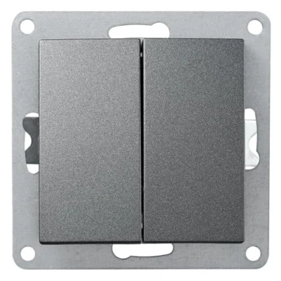 Afbeelding van MC POWER Serieschakelaar FLAIR 2 voudig, 250V /10A, inbouw, antraciet, mat
