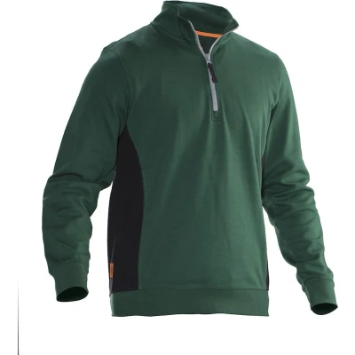 Afbeelding van Jobman 5401 Halfzip Sweatshirt 65540120 Bosgroen/Zwart XXL