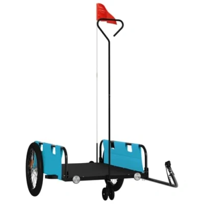 Afbeelding van vidaXL Fietstrailer oxford stof en ijzer blauw zwart