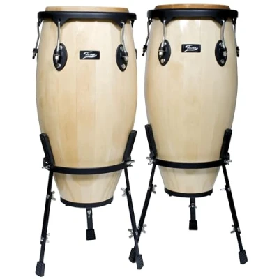 Afbeelding van Fame Conga Set 11&quot;+12&quot;, Natural, incl. Stand, zwart HW
