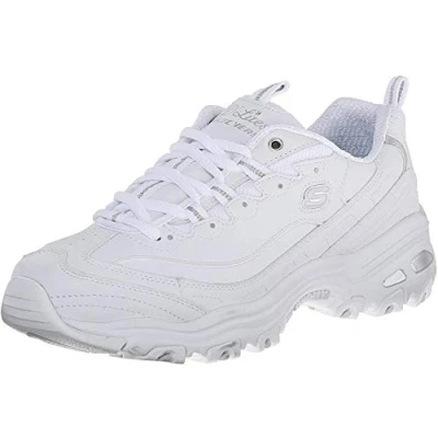 Afbeelding van Skechers WIDE FIT D&#039;LITES Sneakers laag, Dames, Maat: 39.5, White Leer en textiel