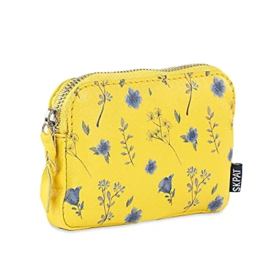 Afbeelding van SKPAT Portemonnee en Coin Purse: Stijlvolle Mini Met Rits Wallet. RFID bescherming, Geel