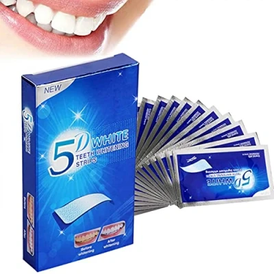 Afbeelding van Tanden bleken strips Wit gebit Witte Tandenblekers Tandenbleekset Teeth Whitening Tandenbleek Geen Crest whitestrips Wittere 5D White 28 stuks (14zakjes)